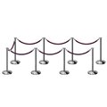 Montour Line Stanchion Post and Rope Kit Pol.Steel, 8 Flat Top 7 Purple Rope C-Kit-8-PS-FL-7-PVR-PE-PS